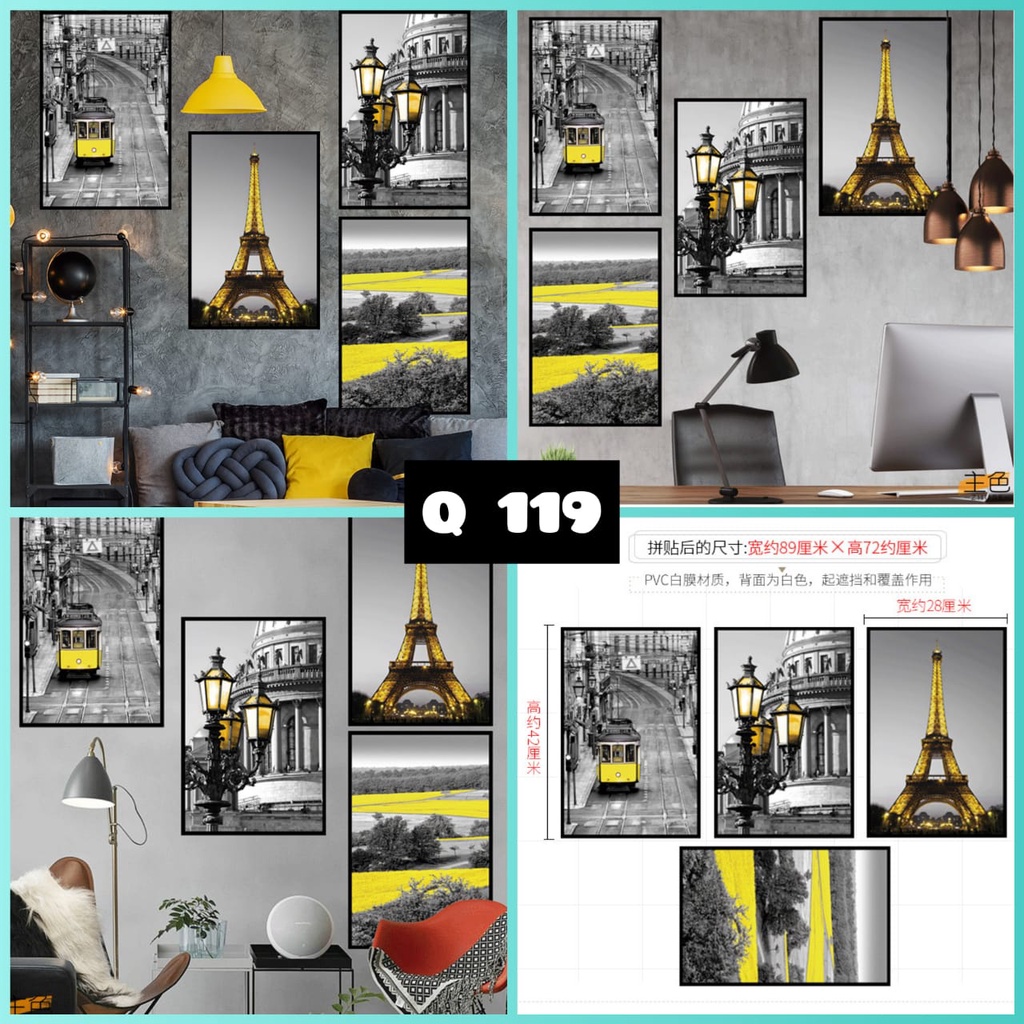 WALLSTICKER STIKER DEKORASI RUMAH CAFEE DINDING TEMBOK KAMAR RUANG TAMU DREAMS DREAM PESAWAT TOWER PARIS TOWERING