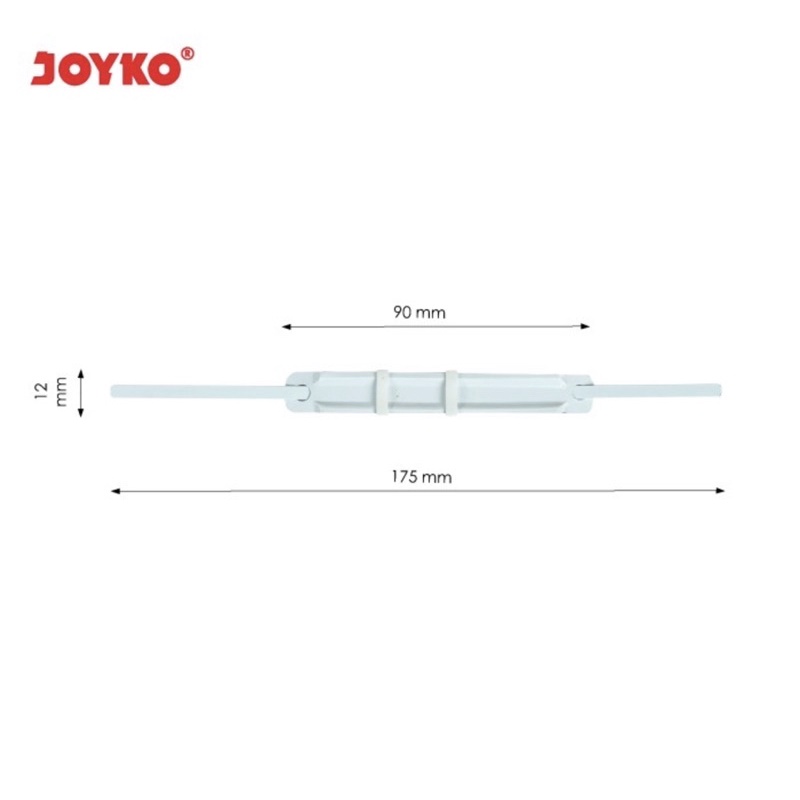 ( Pak 50 Pc ) JOYKO PAPER FASTENER PLASTIC WHITE - PENGIKAT KERTAS JEPIT ACCO PUTIH