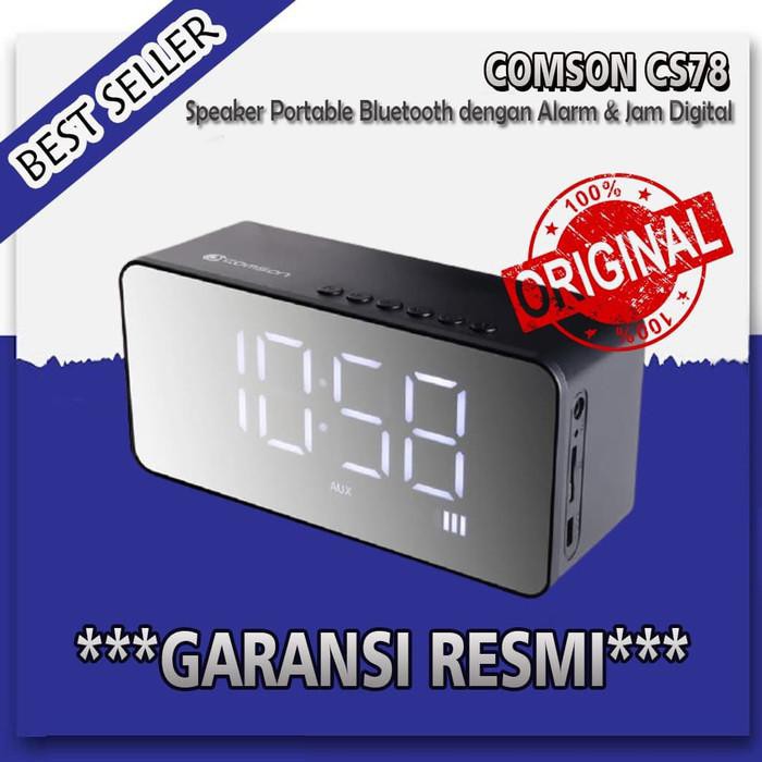 Comson Cs78 Speaker Portable Bluetooth Dengan Alarm Dan Jam Digital Fs