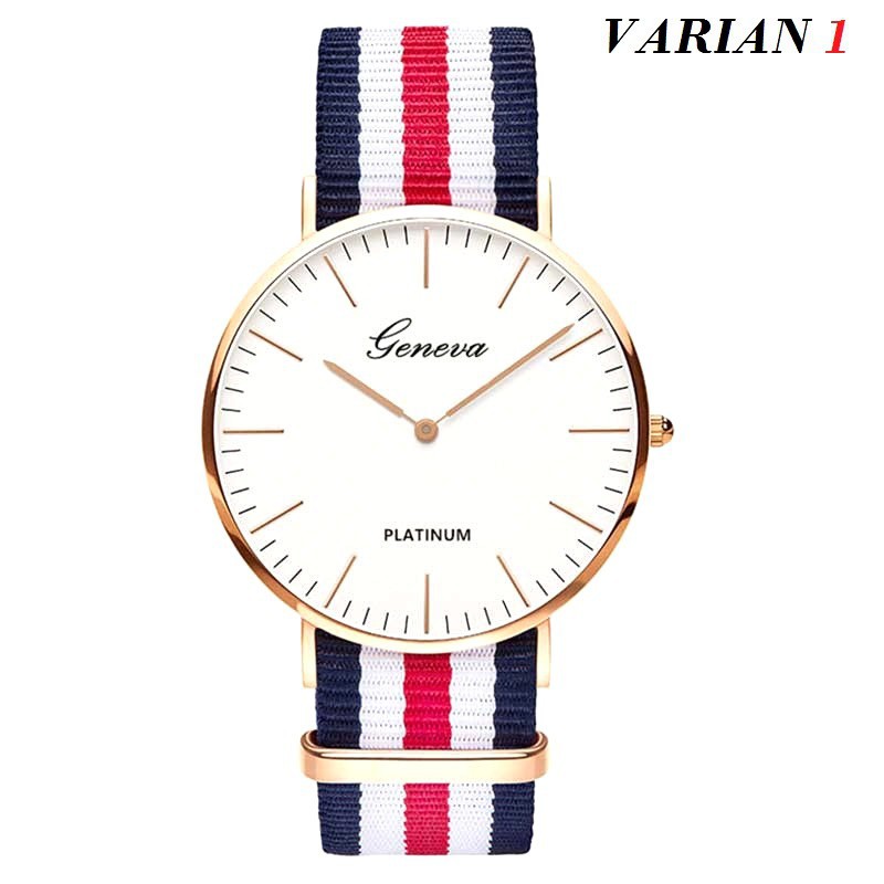 JAM TANGAN GENEVA PLATINUM / JAM TANGAN FASHION KANVAS UNISEX ATP120 / 102