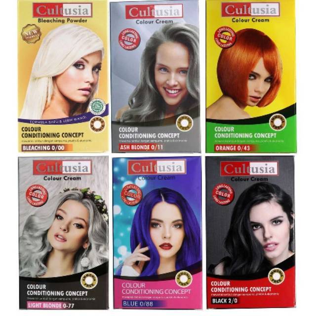 CULTUSIA HAIR COLOUR CREAM 30 ML ORIGINAL BPOM - PEWARNA CAT RAMBUT - HAIR COLOR