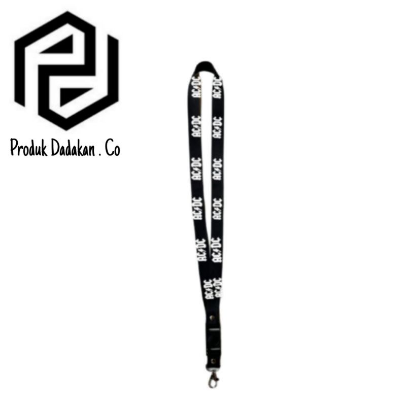 

lanyard gantungan ACDC band logo/kunci/tulisan/tali kartu nama/flashdisk/key/kartu nama/idcard/hp