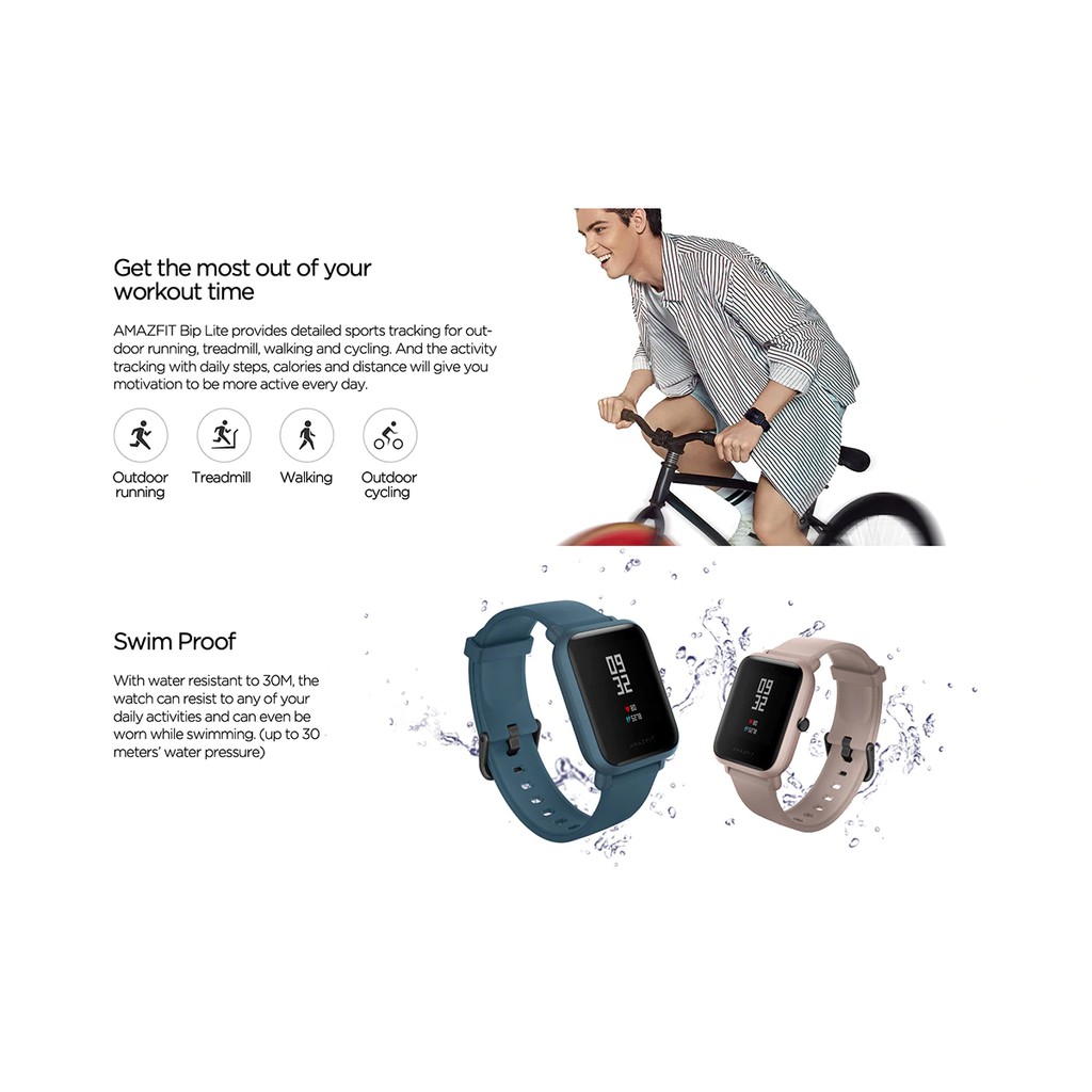 amazfit bip lite swimming