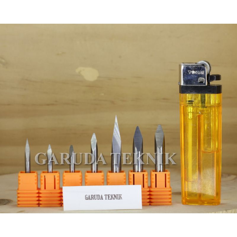 Mata ROUTER CNC V PIRAMID 3 sisi ENGRAVE ROUTER BITS endmill GRAFIR BATU GRANITE METAL PCB AKRILIK