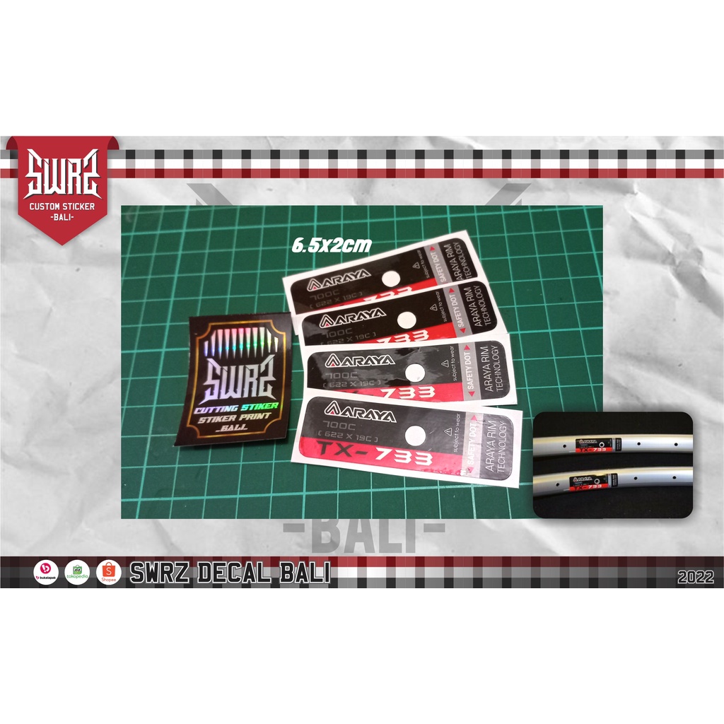 STIKER RIMS ARAYA TX - 733