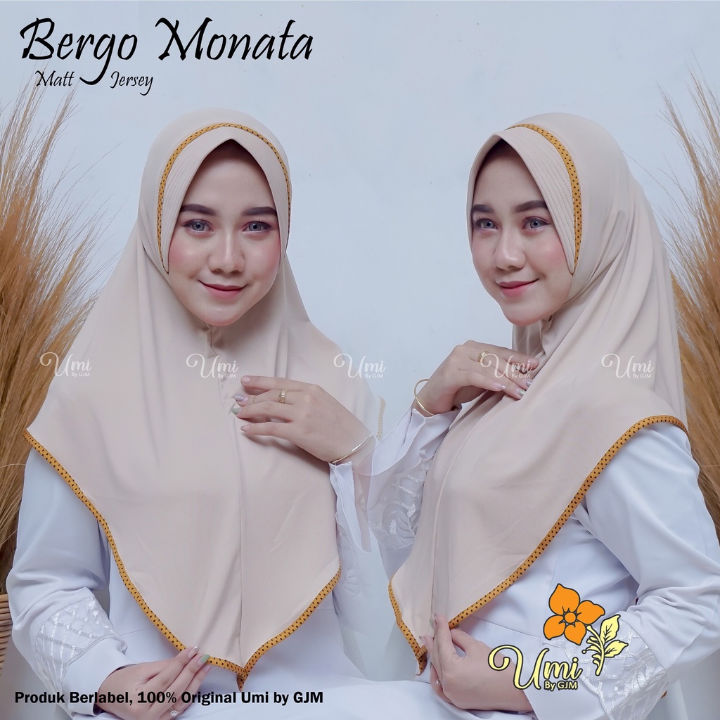 Jilbab Jersi Pet Hijab Instan Bergo Monata List Polkadot // Jilbab Instan Jersey Inayah