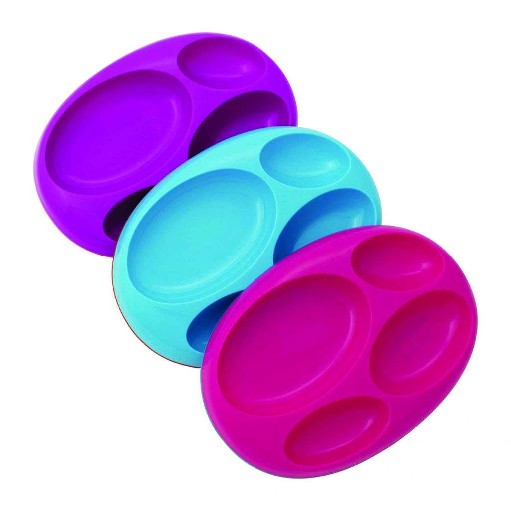 BOON Divide Plate/Platter 3packs Girl - (purple- blue-red)