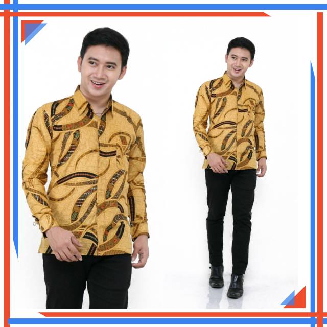 KEMEJA BATIK PRIA AKAR KUNING