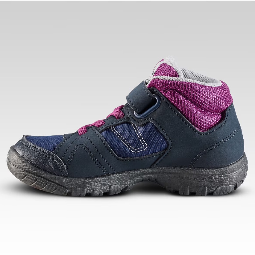 QUECHUA MH100 MID Sepatu High Top Anak Perempuan Hiking Dengan Rip-tab