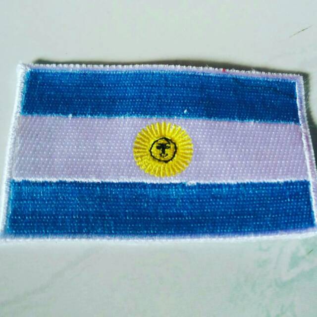 Emblem bendera argentina sambut piala dunia