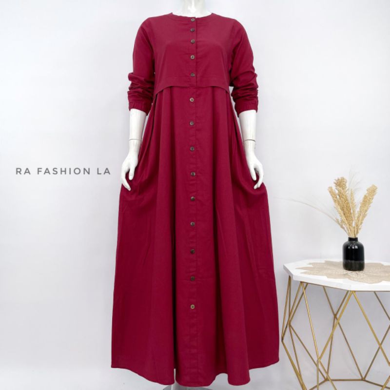 ⭐MARAPI BUSANA⭐PROMO GAMIS CASUAL TERBARU RA FASHIONLA ASAKI MAYASARI LINEN POLOS IMPORT COD