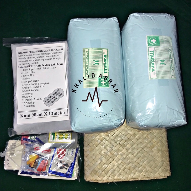 paket kain kafan super tebal untuk laki-laki lengkap