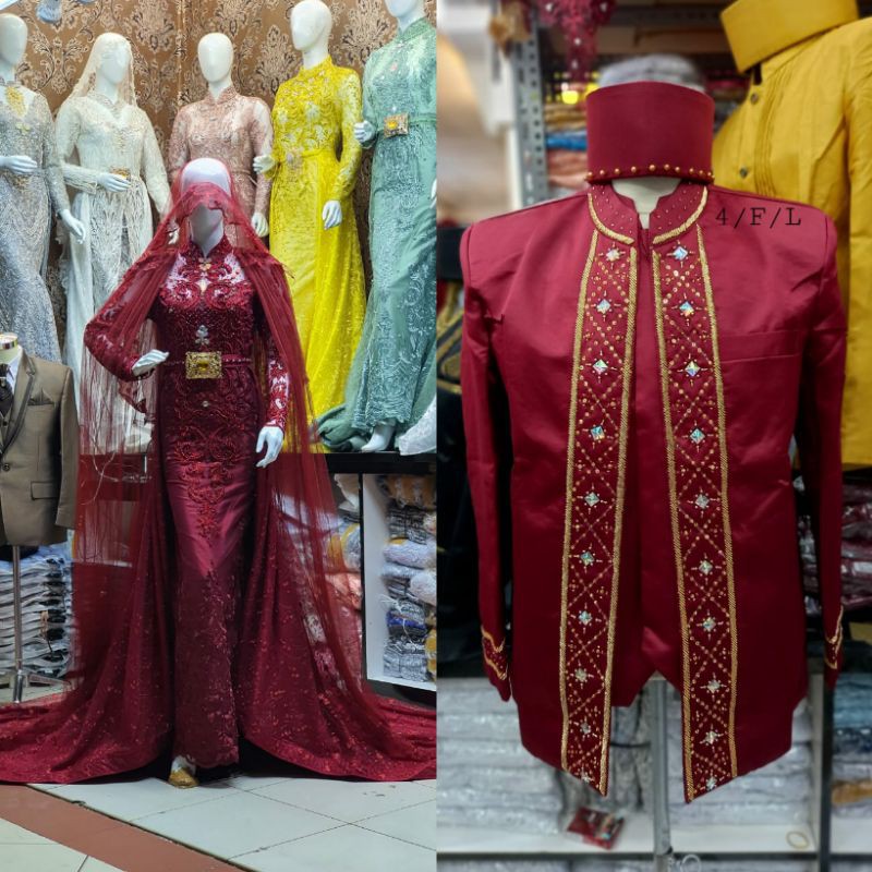 GAUN PENGANTIN COUPLE TERBARU//GAUN WEDDING JUBAH MEWAH BEREKOR//GAUN