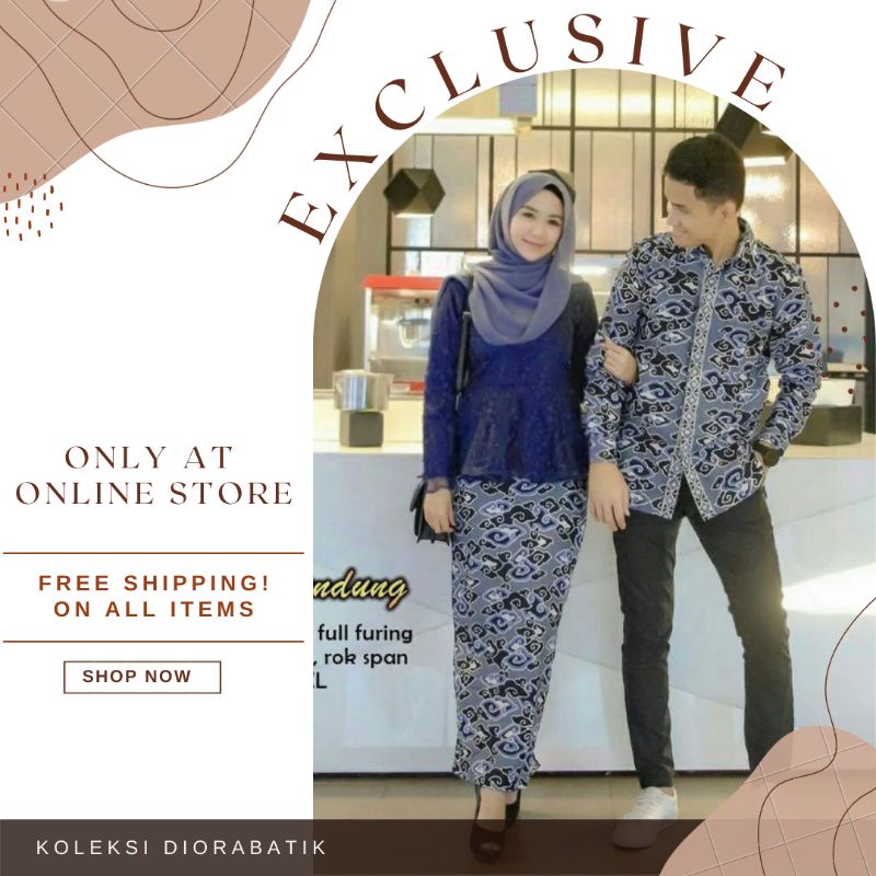 Kebaya Couple Batik Mega Mendung //M.L.XL.XXL Batik Katun Tunangan Batik Kondangan