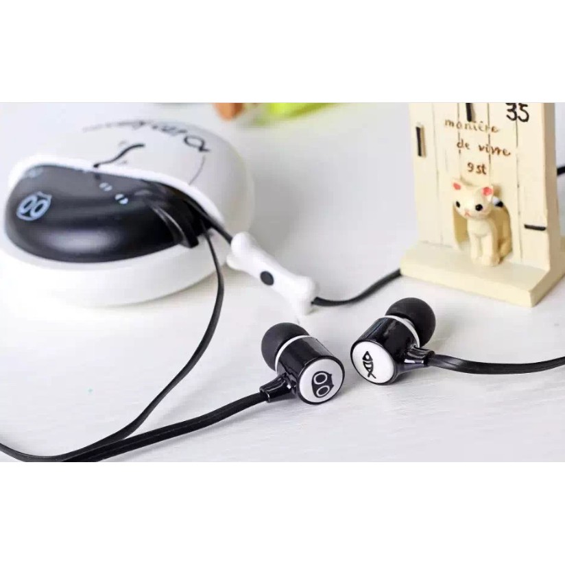 [ID-65] Headset Earphone Karakter CAT / KUCING Lucu / Set Wadah Earphone Headset Motif Kartun Kucing