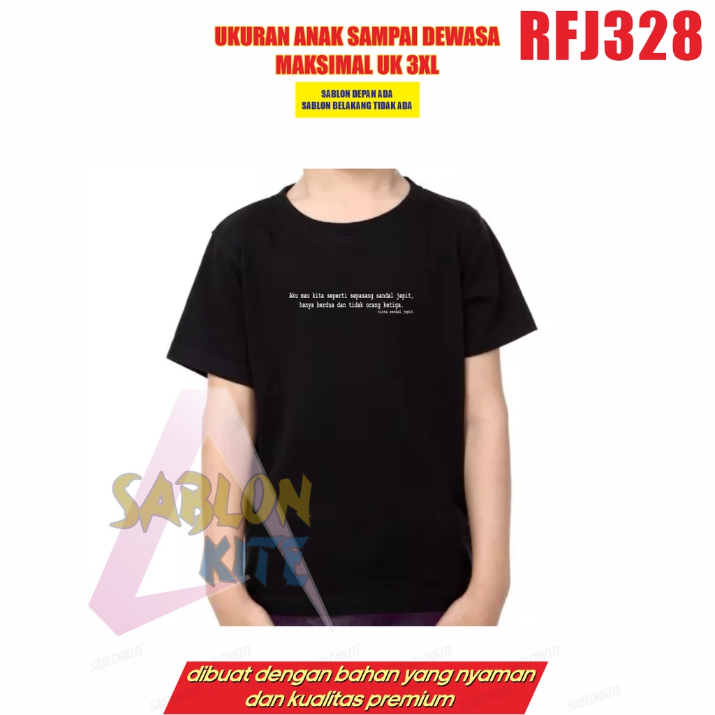 MURAH!!! KAOS CINTA SENDAL JEPIT RFJ328 UP TO3XL