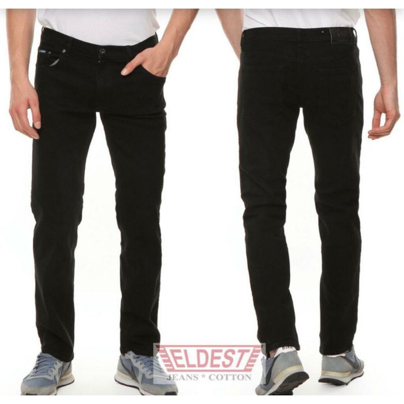 Eldest Celana Panjang Jeans Pria Stretch - Hitam Pekat 28-33