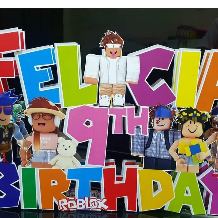 Party | Roblox Table Decor Ulang Tahun 30X40Cm Dekorasi Ultah Custom Terlaris Kekinian