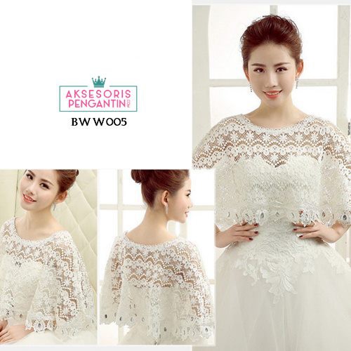 [SIAP KIRIM] BOLERO PENGANTIN BROKAT CARDIGAN PESTA LACE PREMIUM BWW005