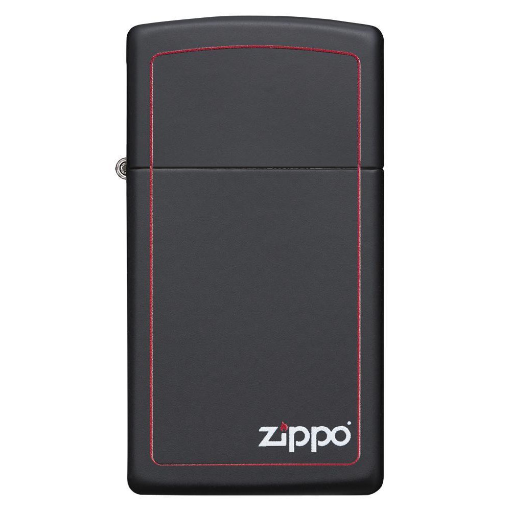 Zippo Original 1618ZB Slim Black Matte with Red Border