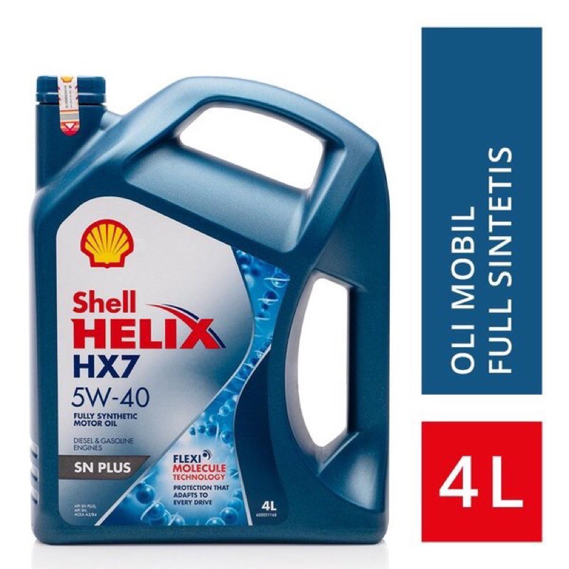 Oli Shell Helix HX7 5W-40 Full Synthetic Api SN Plus 4 Liter Original ATAU Oli Shell Helix HX7 5W-40 Full Synthetic Api SN Plus 4 Liter Original + Filter Oli Daihatsu Original