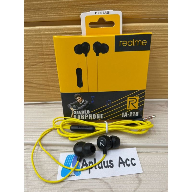 Handsfree Realme TA218 + Mic Stereo Earphone TA-218 Suara Bagus