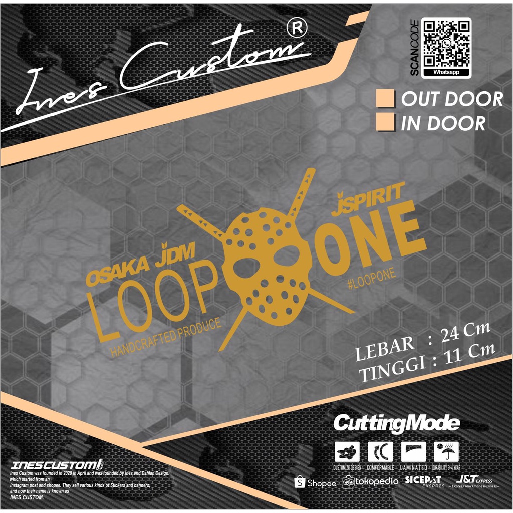 STIKER LOOP ONE JDM  / STIKER KACA MOBIL JDM