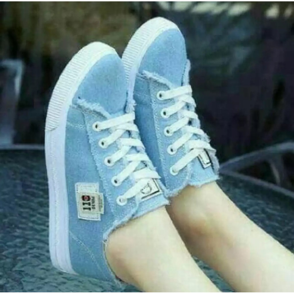 Sepatu KETS Wanita Model Terbaru / Sepatu Wanita Denim / Sepatu Wanita TERMURAH/TERLARIS