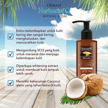 Herborist Body Lotion Zaitun | Coconut | Frangipani | Whitening UV Filter Herboris 145ml | Herboris