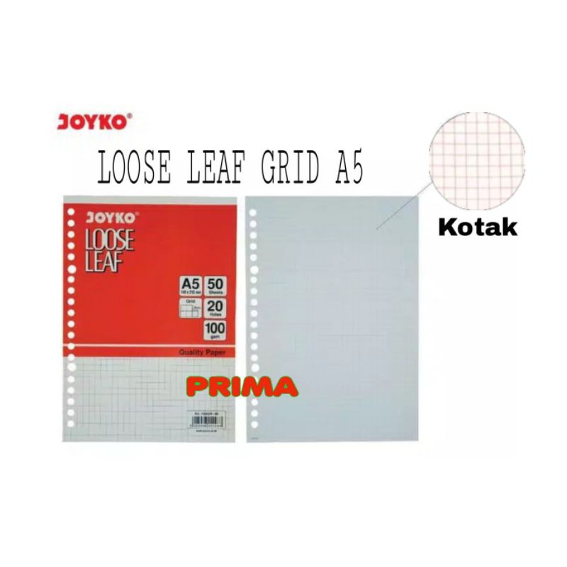

LOOSE LEAF GRID A5 JOYKO isi 50 lembar