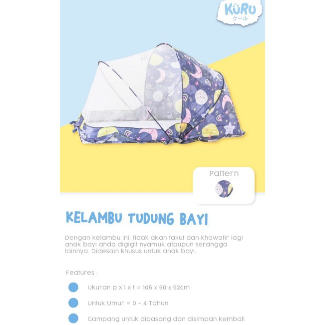 KURU Baby Mosquito Net Kelambu Anti Nyamuk Tudung Lipat Kojong KRT1