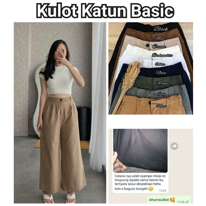 KULOT LINEN WANITA HIGHWAIST / KULOT LINEN HW WANITA / KULOT LINEN BASIC