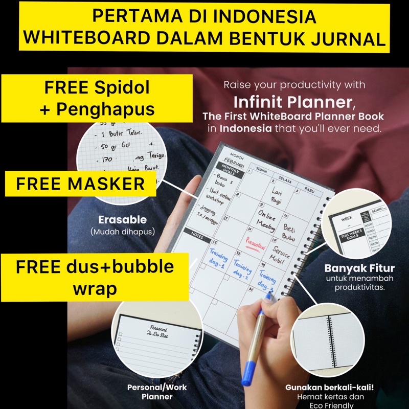 

HITIVITY INFINIT PLANNER / WHITEBOARD JURNAL / BUKU AGENDA / JURNAL