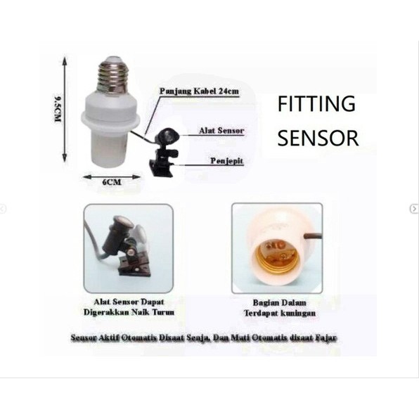 Fitting Lampu Otomatis Sensor Cahaya Siang Dan Malam