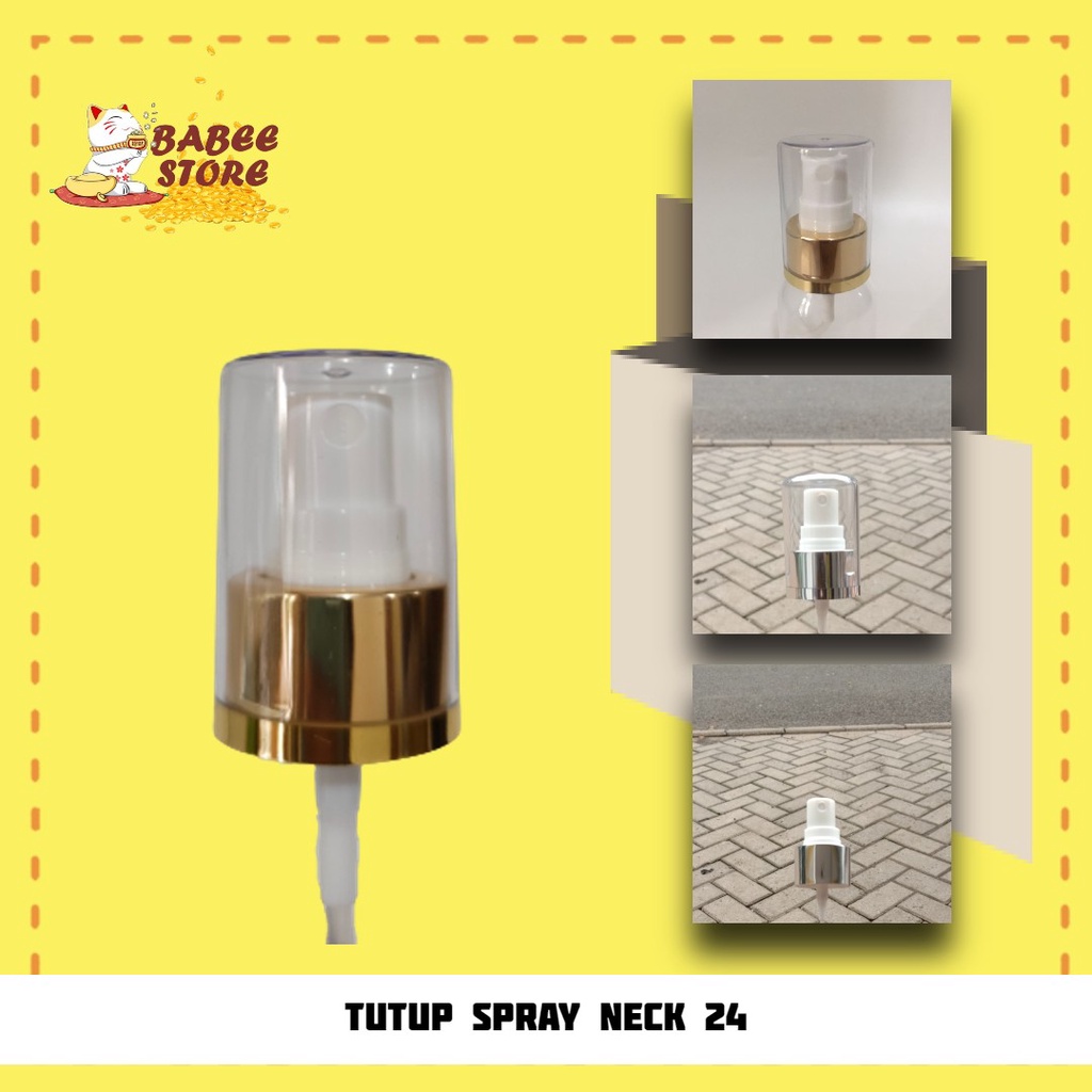 BABEE - TUTUP SPRAY NECK 24 ALUMINIUM LIST SILVER DAN GOLD CHROME