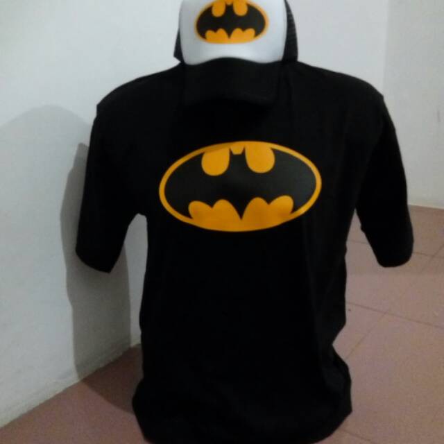 Kaos batman topi baju batman topi T shirt batman topi