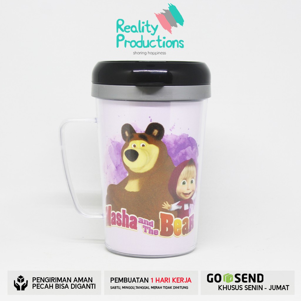 Tumbler Mug Marsha &amp; The Bear untuk Kado Ulang Tahun Anak