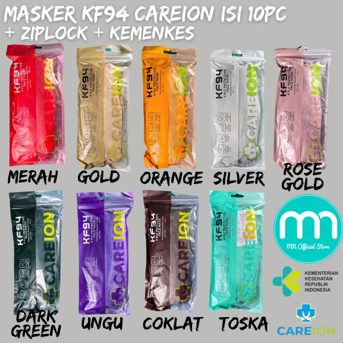 Careion Masker Korea KF94 Premium 4 Ply isi 10 Pcs AUTHENTIC ORIGINAL