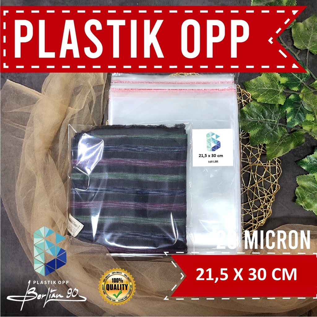

PLASTIK OPP 21,5 X 30 CM 20 MIC / PLASTIK BAJU / PLASTIK JILBAB / PLASTIK BUKU
