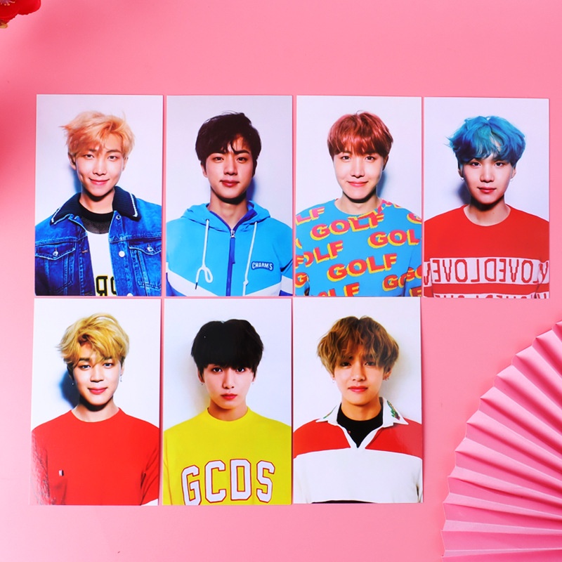 4 / 7Pcs / Set Kartu Foto Lomo Album KPOP BTS Bangtan Boys love yourself her Untuk Hadiah