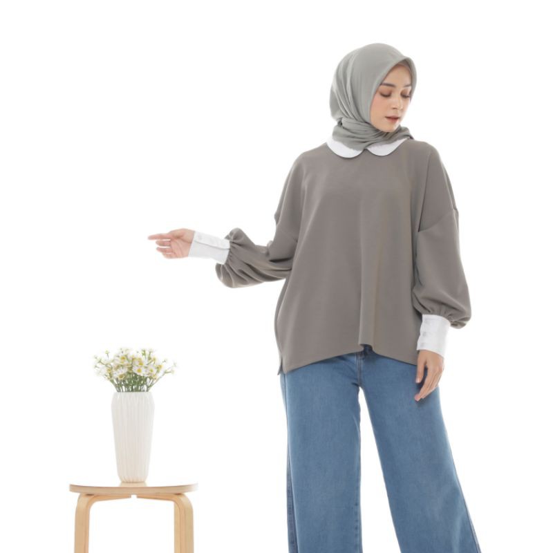 Biiu Blouse Atasan Fashion Wanita Oversize