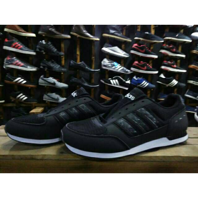 SEPATU ADIDAS NEO CITY RACER [] FULL BLACK []