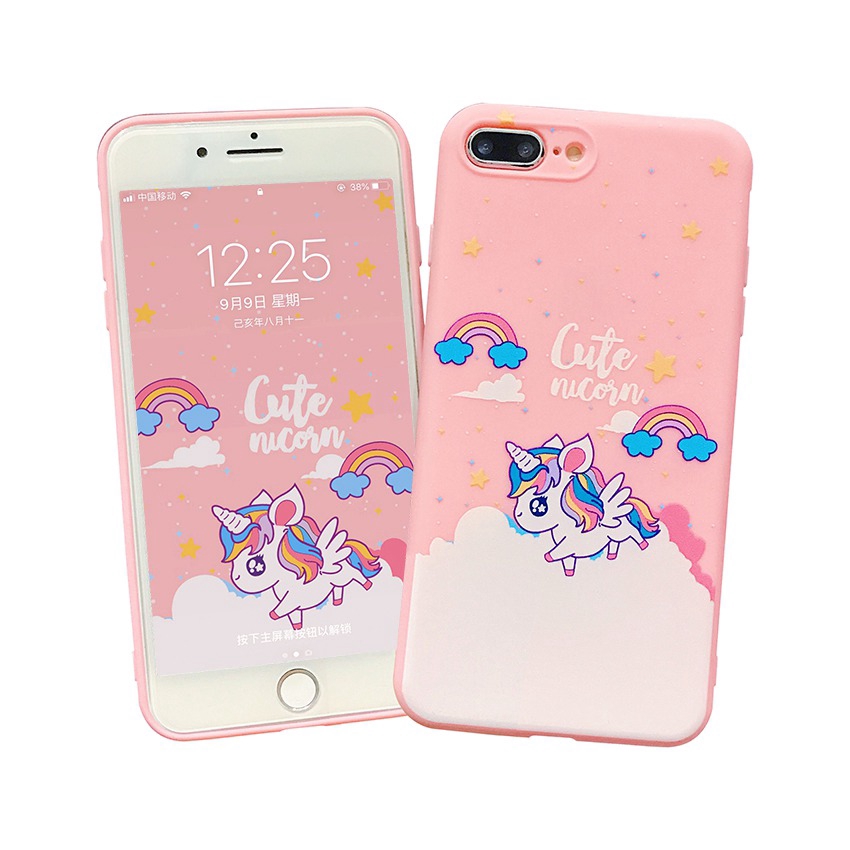 Unicorn Soft Case HP VIVO Y11 Y12 Y15 Y17 Y55 Y55S Y55L Y20 Y20S Y20i V5 V5S V7 Plus + Y71 Y81 Y83 V9 Y91C Y93S Y95 V15 V20 S1 Z1 Pro Pink Casing OPPO A15 A93 Reno 4F Reno4 F