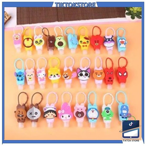 TIKTOK - (30 ML) Botol Hand Sanitizer Cartoon / Holder With Empty Bottle / Gantungan