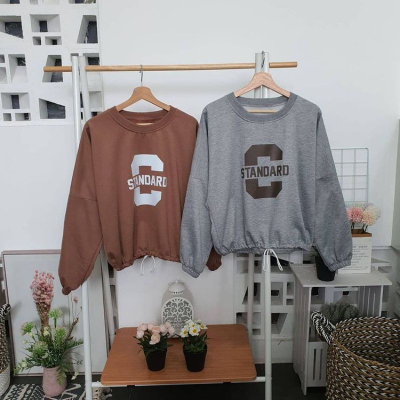 C STANDARD sweater wanita/bahan fleece/terbaru/trendy dan murah