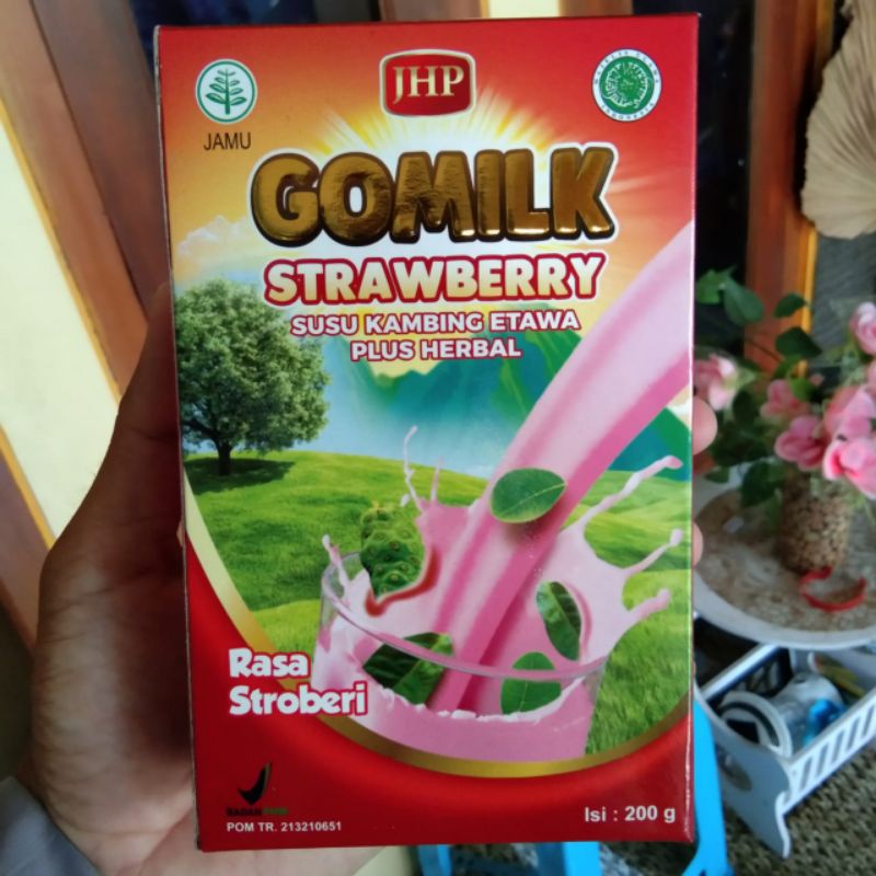 Gomilk Susu Etawa + Herbal Ori 100% Original Cokelat Strawberry