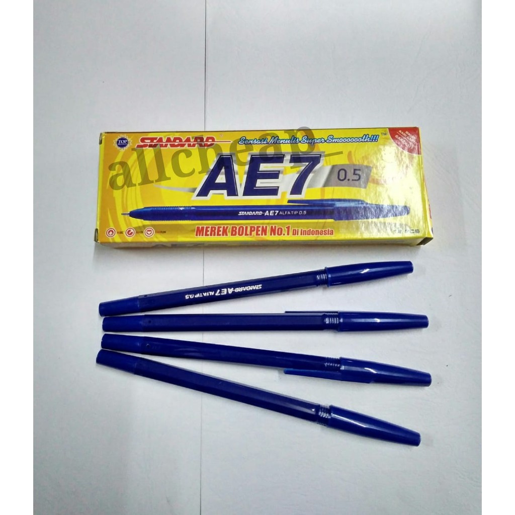 ballpoint pulpen bolpen pena bolpoin standard AE7 0.05mm blue / biru