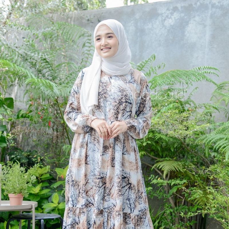 Home Dress Busui Friendly Bahan Katun Rayon Premium Adem Cocok buat ke pantai tali pinggang lengan karet motif akar root