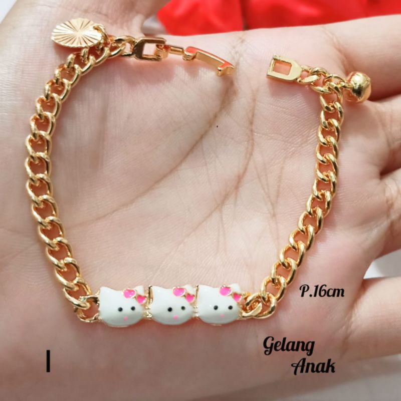 Gelang Anak Rantai Karakter Berbagai motif perhiasan Anak Gold Limited edition (COD)