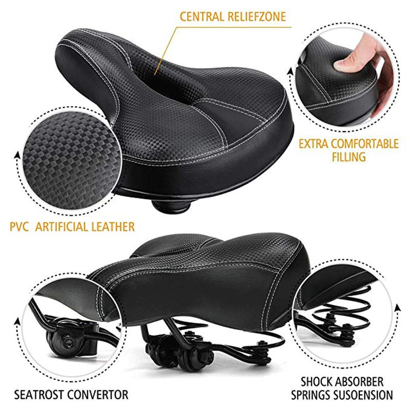 BISA COD UpperX Jok Sadel Sepeda Bike Saddle Wide Seat Soft Pad Cushion - UX01 - Black